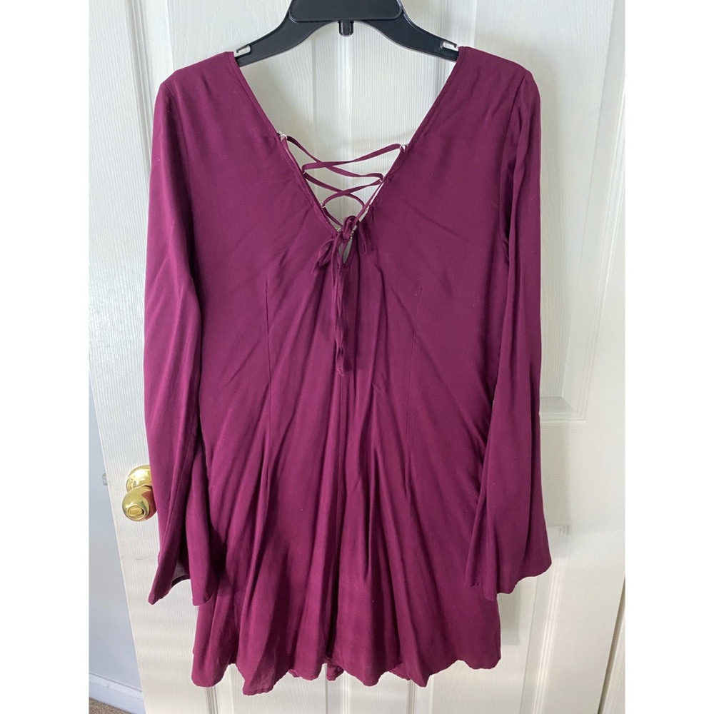 Burgundy/maroon dress!